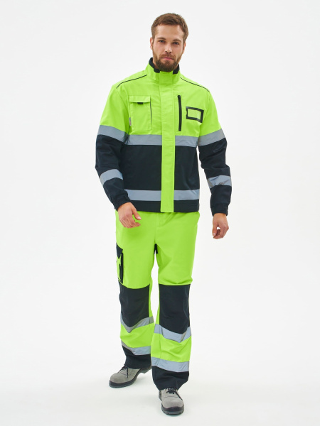 Костюм сигнальный "Specialist-1" брюки, жёлтый/чёрный (тк.Смесовая,240)